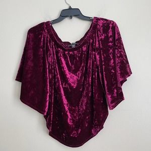 Karen Kane XS Dark Rose Velvet Flutter Sleeve Top